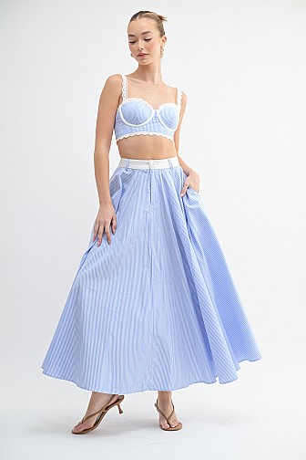 Scalloped Lace Trim Two-Piece Set