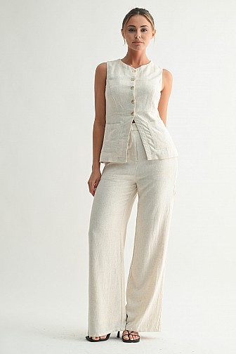 Coastal Linen Vest & Pant Set